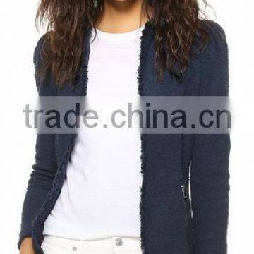 Floral Trim Blazer Women Jersey Plus Size Suit Women Jacket photo-4