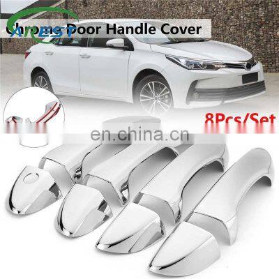 BS 4 Door Handle Covers For Toyota Corolla 2014 2015 2016 2017 2018 Car Styling Frame Decoration Carbon Chrome Black