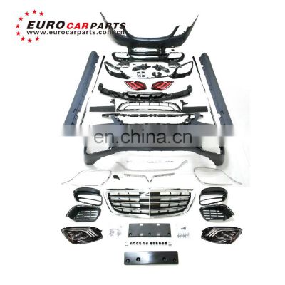 2019 2018 S class w222 S63 S65 body kit for w222 S320 S400 S450 S500 to S63 S65 with headlamp and taillights