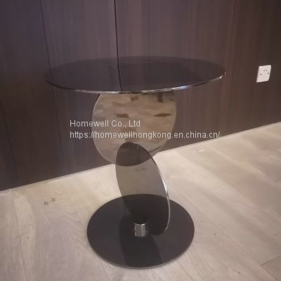 Luxury round metal side table, coffee table lamp table in gun black color livingroom furniture