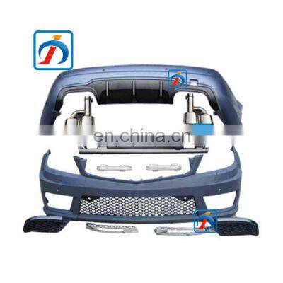 For Benz W204 Front Bumper Side Skirt Exhaust Pipe W204 C63 Body Kit