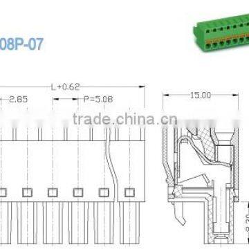 Termin Block 3.50mm PCB Screwless Terminal Block With Plug Double Levels 300V 8A photo-2