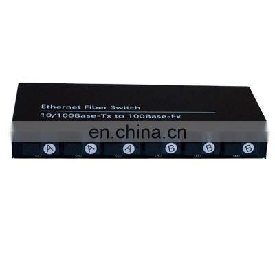 media converter 2x 10/100Mbase-T RJ45 UTP ports to 6 fiber ports fiber switch media converter
