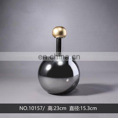 Custom Home Office Art Decorative Unique Frosted Glass Table Flower Vase photo-2