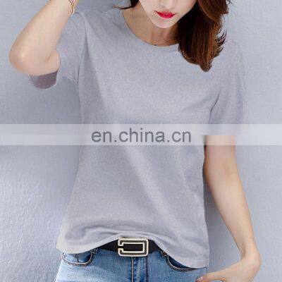 Manufacturer Wholesale Cotton Solid Color T-shirt Short-sleeved Loose Top Casual Sports Women's Clothing photo-4