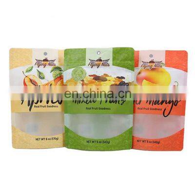 Custom printed Resealable transparent matte polyester film plastic packaging food bag with zipper