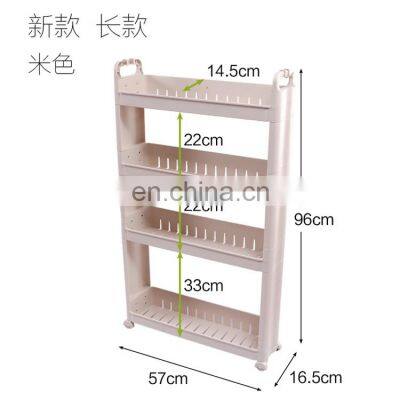 2021 Hot 4 layer customizable plastic corner storage shelf Kitchen Removable Plastic Crevice Gap Storage Rack