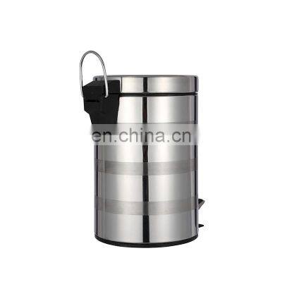 Cost Effective Stainless Steel Waste Bin Mirror And Satin Mix Design Metal Waste Bin Kitchen Household Bedroom Dustbin photo-2