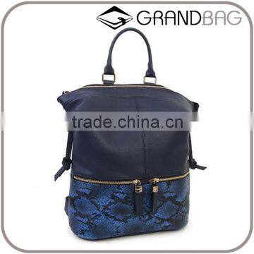 genuine cow leather black travelling backpack school backpack bag for men for women