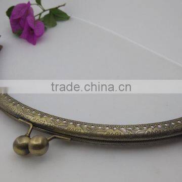 Housweety Metal Purse Bag Frame Kiss Clasp Lock Bronze Tone 25*10.5 photo-2