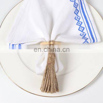 Party Tableware & Decorations Decorative Macrame Napkin Ring Handmade Wood Table Napkin Rings photo-4