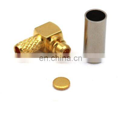 RF Coaxial Connector MMCX Plug Male Right Angel Crimp For RG174 RG316 Cable Connector photo-2