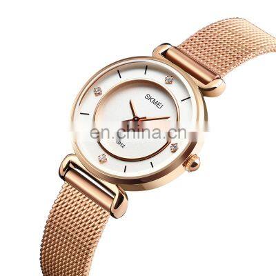 Wholesale Skmei 1330 Elegant Fashion Japan Movement Stainless Steel Wristwatch Fancy Leather Quartz Watch