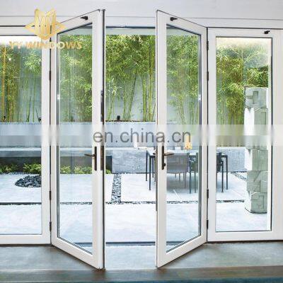 Factory Price good quality Aluminum pivot front French Glass Doors