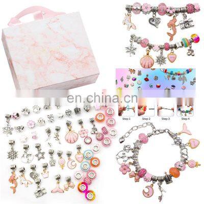 Best Valentine's Day Gifts For Girls 64PCS Charm Making Bracelets Kit DIY Bracelet Beads For Jewelry Making Kit