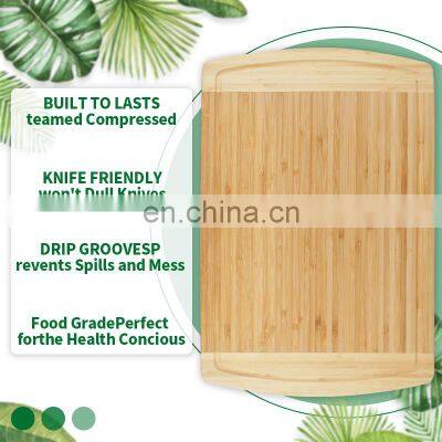 Best Christmas Extra Large Bamboo Cutting Board Organic Wood Butcher Block Wooden Carving Chopping Board photo-2