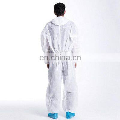 Disposable Non Woven Protective Safety Coverall With Hood Without Shoe Cover photo-3