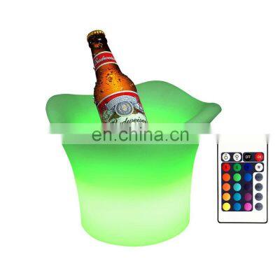 New Design Wholesale LED Luminous Ice Bucket Induction Recharge Waterproof Lighting Ice Buckets for Bar