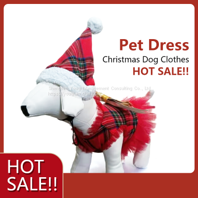 Festival Red Plaid Skirt/ Festival Bulldog Dress/ Dog Gift Dress up/ Pet Dress up Cute/ Red Lace Skirt Dog Dress