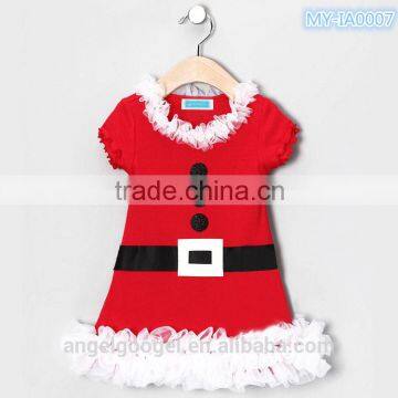 wholesale fleece high quality red color custom baby girl party christmas dress MY-IA0007