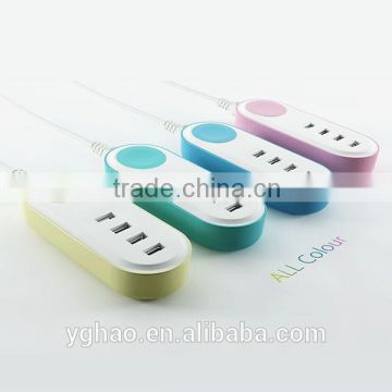 AC power socket with 4 port USB Smart Charger