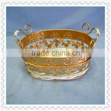 golden decorative antique storage iron metal basket