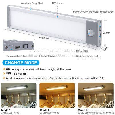 Ultra-thin Body Sensing Intelligent Led Light Rechargeable Long Strip Wireless Cabinet Wardrobe Wine Cabinet Magnetic Strip Light Strip photo-3