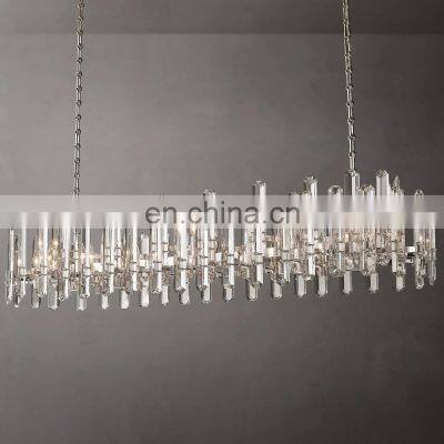 Custom Bonnington Luxury Indoor Linear Industrial Metal Crystal Chandelier Living Room Hotel Ceiling Home Hang Lighting photo-4
