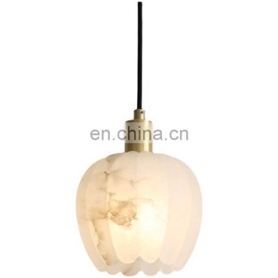 Villa Round Living Room Decoration Hanging Fancy Pendant Light Led Alabaster Chandelier