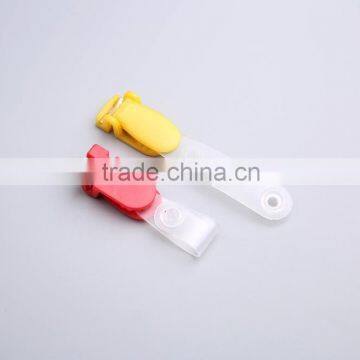 Colorful plastic name badge clip