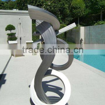 Stainless steel matt modern abstract ring sculpture for garden home decoration