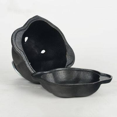 Cast Iron Garlic Roaster Thickened BBQ Roasted Garlic Orange Chestnut Pot Outdoor Barbecue Uncoated Iron Stew Pot