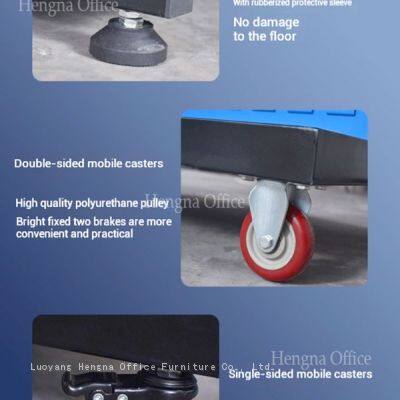 Organisation efficace de l'atelier - Étagère à outils mobile multi-étagée de grande capacité avec crochets pour garages et espaces de travail photo-4