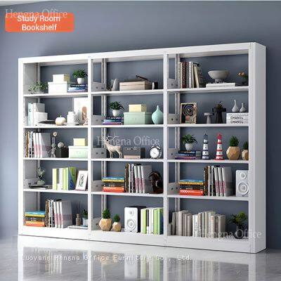 Starter and Add-on Bay Metal Library Shelving with Curved Corner - Expandable Steel Book Storage Units for Schools&Bookstores