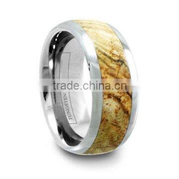 Men's Domed Tungsten Star Jasper Band, New Design Tungsten Ring for Men