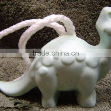 Soap of dinosaur shape on a rope