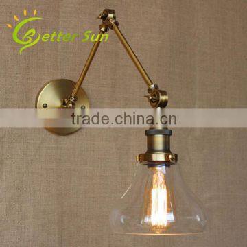 Modern Glass Shade Swing Arm Wall Light and Wall Lamp for Bedroom photo-2