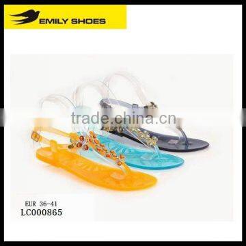 Lady 's jelly sandals with flower chain