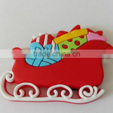 PVC sleigh magnet soft Pvc material for merry christmas