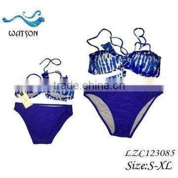 Blue/White Brazilian Twist Bikini Set