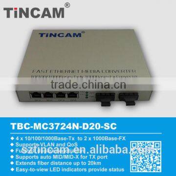 10/100M Media Converter Switch Copper Multimode