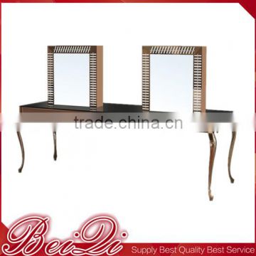 Awesome New Typical Luxury Golden Color Salon Wall mirror with table salon mirror table