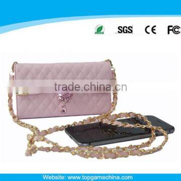 Cheap mobile phone case for iphone 6 diamond case with chain