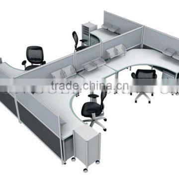 Modern L Shape 4 Person Workstation with High Partition Board(SZ-WS532)