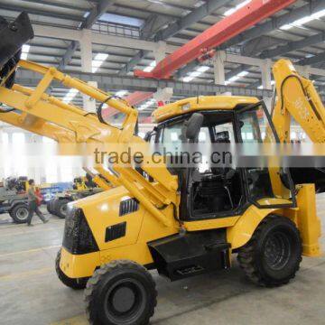 Backhoe loader with attachments CE,vertical legs