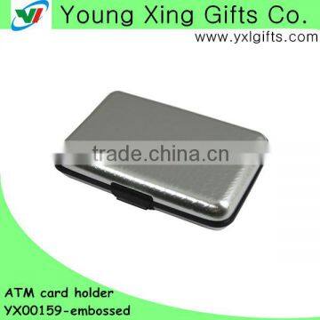 Embossed aluminum plastic atm card holder