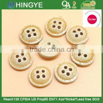 Sedex Audited Factory 2 Pillar cracked finishing Wooden 4 Holes Button