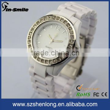 White ceramic wrist watch crystals and black