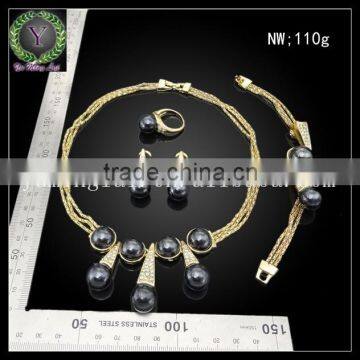 Black Color African Coral Beads Jewelry Set Wholesale photo-2