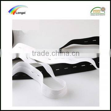 1cm 25cm White/black Woven Elastic Webbing Belt With Button Hole Elastic Band photo-5